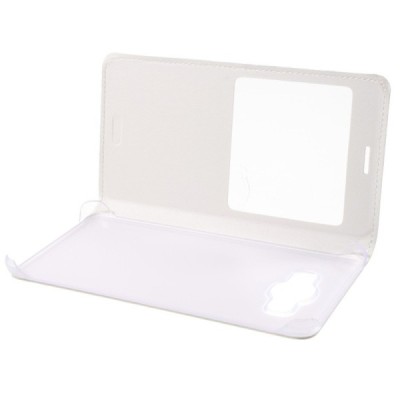 Samsung Galaxy J5 2016 (J510) atvēramais maciņš ar lodziņu - balts / Vacins.lv