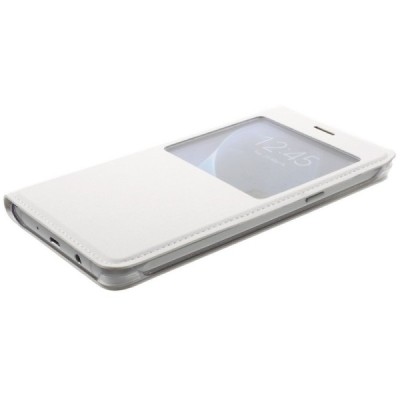 Samsung Galaxy J5 2016 (J510) atvēramais maciņš ar lodziņu - balts / Vacins.lv