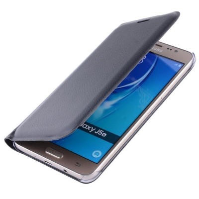 Samsung Galaxy J5 2016 (J510) juodas odinis atverčiamas Smart Wallet dėklas - piniginė / Priedai.lt