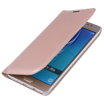 Samsung Galaxy J5 2016 (J510) auksinis odinis atverčiamas Smart Wallet dėklas - piniginė / Priedai.lt