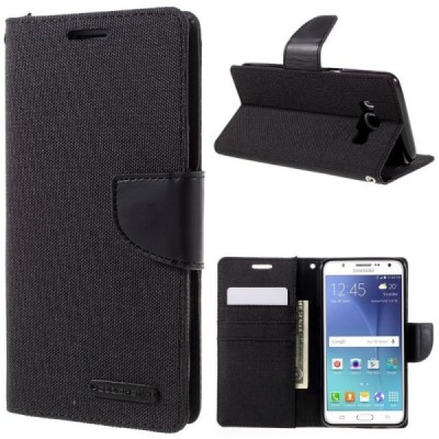 Samsung Galaxy J5 2016 (J510) Mercury atvērams melns maciņš (maks) / Vacins.lv