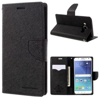 Samsung Galaxy J5 2016 (J510) Mercury atvērams melns maciņš (maks) / Vacins.lv