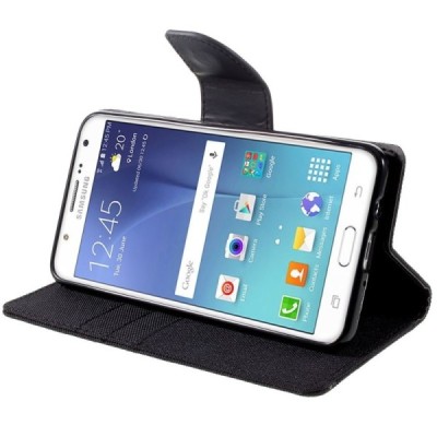 Samsung Galaxy J5 2016 (J510) Mercury atvērams melns maciņš (maks) / Vacins.lv