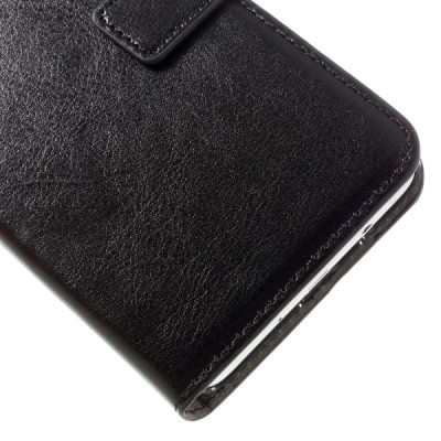 Samsung Galaxy J5 2016 (J510) atvēramais ādas melns maciņš (maks) / Vacins.lv