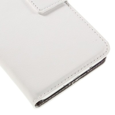 Samsung Galaxy J5 2016 (J510) atvēramais ādas balts maciņš (maks) / Vacins.lv