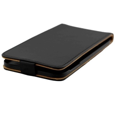 Samsung Galaxy J5 2016 (J510) klasikinis vertikaliai atverčiamas juodas odinis dėklas / Priedai.lt