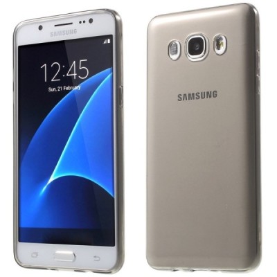 Samsung Galaxy J5 2016 (J510) skaidrus (permatomas) kieto silikono TPU ploniausias pasaulyje pilkas dėklas/ Priedai.lt