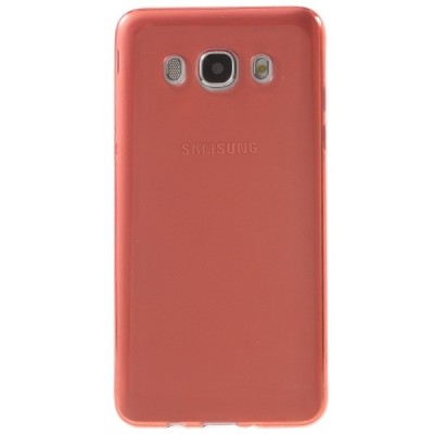 Samsung Galaxy J5 2016 (J510) dzidrs (caurspīdīgs) cieta silikona TPU pasaulē planākais sarkans apvalks / Vacins.lv