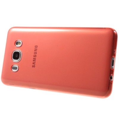 Samsung Galaxy J5 2016 (J510) dzidrs (caurspīdīgs) cieta silikona TPU pasaulē planākais sarkans apvalks / Vacins.lv