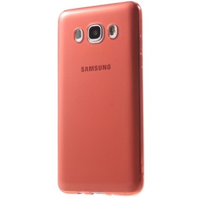 Samsung Galaxy J5 2016 (J510) dzidrs (caurspīdīgs) cieta silikona TPU pasaulē planākais sarkans apvalks / Vacins.lv