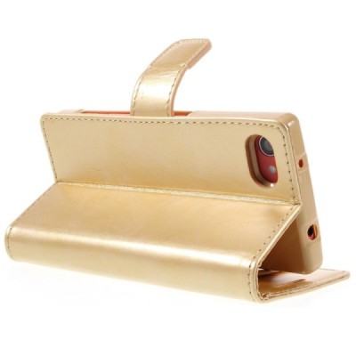 Mercury Blue Moon Sony Xperia Z5 Compact atvērams zelta ādas maciņš / Vacins.lv