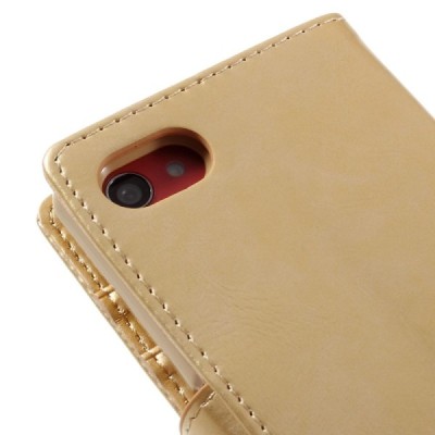 Mercury Blue Moon Sony Xperia Z5 Compact atvērams zelta ādas maciņš / Vacins.lv