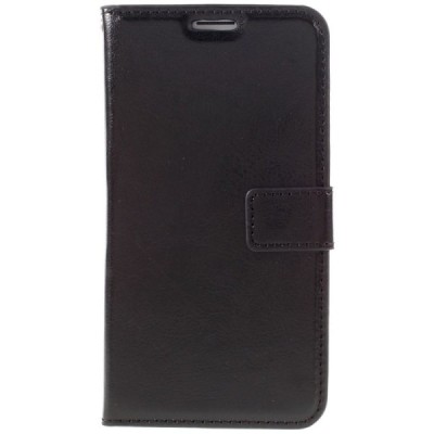 Samsung Galaxy J7 2016 (J710) atvēramais ādas melns maciņš (maks) / Vacins.lv