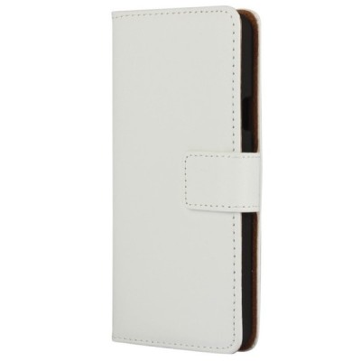 Samsung Galaxy A3 2016 (A310) atvēramais ādas balts maciņš (maks) / Vacins.lv