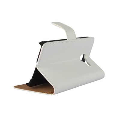 Samsung Galaxy A3 2016 (A310) atverčiamas baltas odinis dėklas - piniginė / Priedai.lt