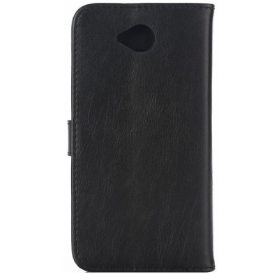 Microsoft Lumia 650 atvēramais ādas melns retro maciņš (maks) / Vacins.lv