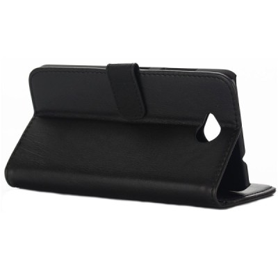 Microsoft Lumia 650 atvēramais ādas melns retro maciņš (maks) / Vacins.lv