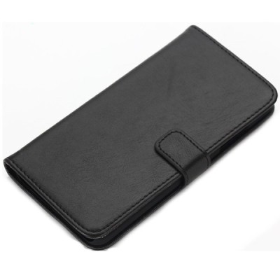 Microsoft Lumia 650 atvēramais ādas melns retro maciņš (maks) / Vacins.lv