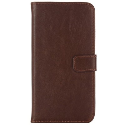 Microsoft Lumia 650 atvēramais ādas tumši brūns retro maciņš (maks) / Vacins.lv