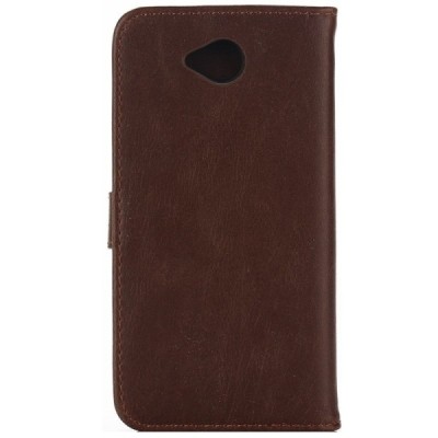 Microsoft Lumia 650 atvēramais ādas tumši brūns retro maciņš (maks) / Vacins.lv
