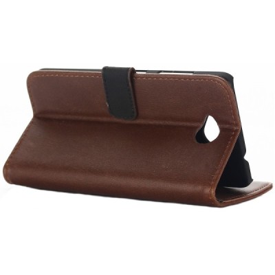 Microsoft Lumia 650 atvēramais ādas tumši brūns retro maciņš (maks) / Vacins.lv