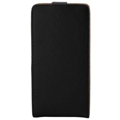 Microsoft Lumia 650 klasisks ādas vertikāli atvēramais melns maciņš / Vacins.lv