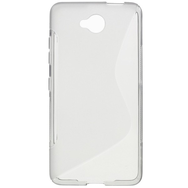 Kieto silikono (TPU) dėklas - skaidrus, pilkas (Lumia 650)