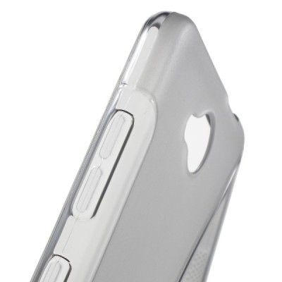 Microsoft Lumia 650 skaidrus (permatomas) kieto silikono TPU pilkas dėklas - nugarėlė / Priedai.lt