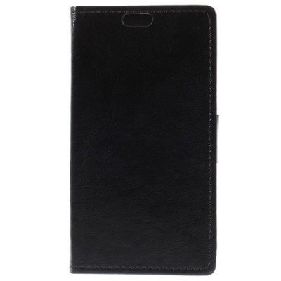 Asus Zenfone C 4.5 (ZC451CG) atvēramais ādas melns maciņš (maks) / Vacins.lv