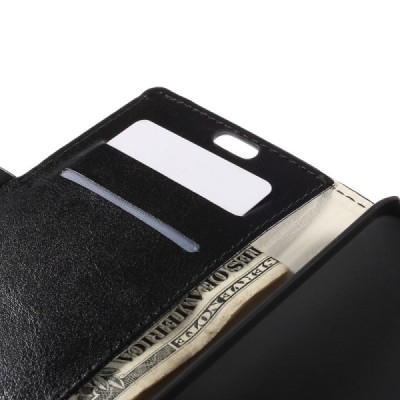 Asus Zenfone C 4.5 (ZC451CG) atvēramais ādas melns maciņš (maks) / Vacins.lv