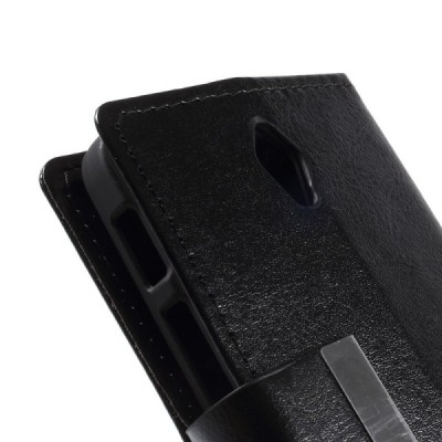 Asus Zenfone C 4.5 (ZC451CG) atvēramais ādas melns maciņš (maks) / Vacins.lv