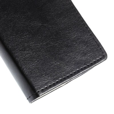 Asus Zenfone C 4.5 (ZC451CG) atvēramais ādas melns maciņš (maks) / Vacins.lv