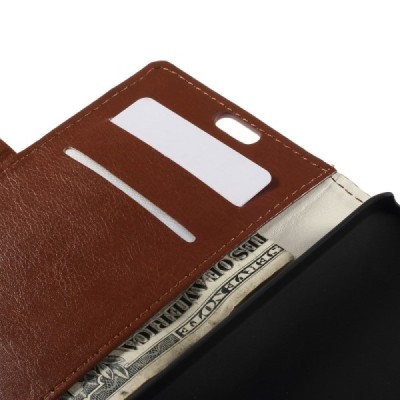 Asus Zenfone C 4.5 (ZC451CG) atvēramais ādas brūns maciņš (maks) / Vacins.lv