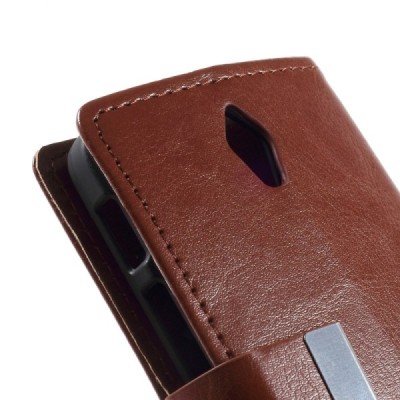 Asus Zenfone C 4.5 (ZC451CG) atvēramais ādas brūns maciņš (maks) / Vacins.lv