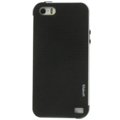 Apple iPhone 5 (5s, SE) „Walnutt“ cieta silikona melns apvalks apmales baltā krāsā / Vacins.lv