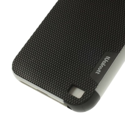 Apple iPhone 5 (5s, SE) „Walnutt“ cieta silikona melns apvalks apmales baltā krāsā / Vacins.lv