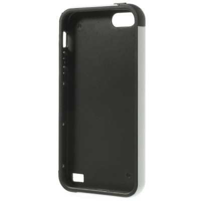Apple iPhone 5 (5s, SE) „Walnutt“ cieta silikona melns apvalks apmales baltā krāsā / Vacins.lv