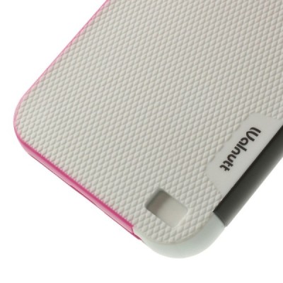 Apple iPhone 5 (5s,SE) „Walnutt“ kieto silikono baltas dėklas juodais apvadais / Priedai.lt