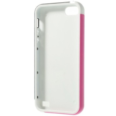 Apple iPhone 5 (5s,SE) „Walnutt“ kieto silikono baltas dėklas juodais apvadais / Priedai.lt