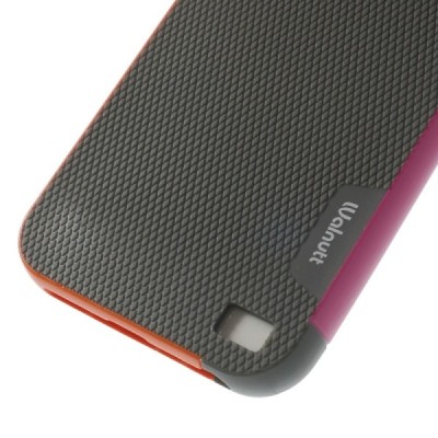 Apple iPhone 5 (5s,SE) „Walnutt“ kieto silikono pilkas dėklas rožiniais apvadais / Priedai.lt