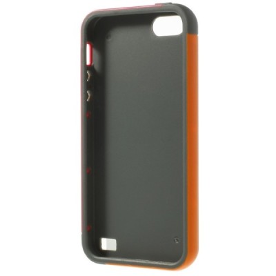 Apple iPhone 5 (5s,SE) „Walnutt“ kieto silikono pilkas dėklas rožiniais apvadais / Priedai.lt