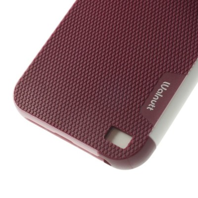 Apple iPhone 5 (5s,SE) „Walnutt“ kieto silikono bordo dėklas baltais apvadais / Priedai.lt