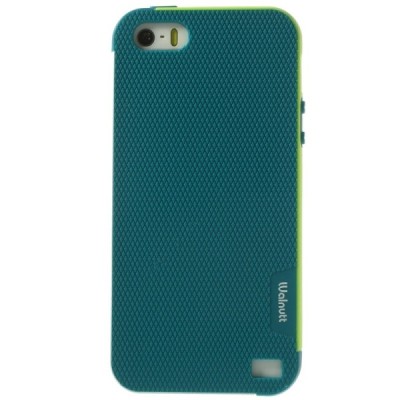 Apple iPhone 5 (5s,SE) „Walnutt“ kieto silikono tamsiai žalias dėklas šviesiai žaliais apvadais / Priedai.lt