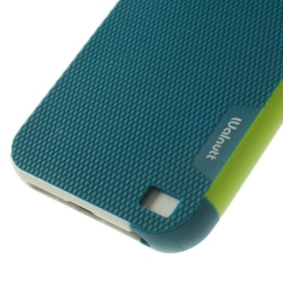 Apple iPhone 5 (5s,SE) „Walnutt“ kieto silikono tamsiai žalias dėklas šviesiai žaliais apvadais / Priedai.lt