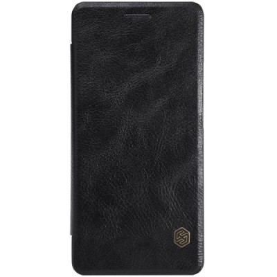 Prabangus „Nillkin“ Qin serijos juodas odinis atverčiamas Huawei P9 Lite dėklas - knygutė / Priedai.lt
