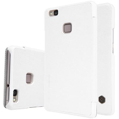 Prabangus „Nillkin“ Qin serijos baltas odinis atverčiamas Huawei P9 Lite dėklas - knygutė / Priedai.lt