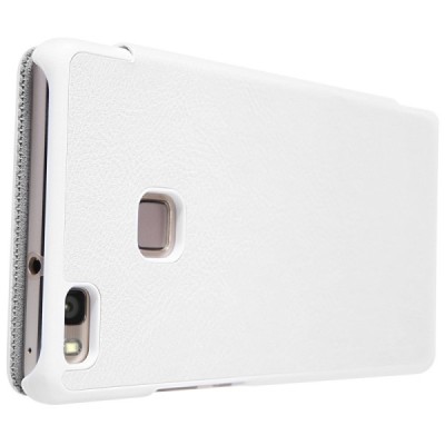 Prabangus „Nillkin“ Qin serijos baltas odinis atverčiamas Huawei P9 Lite dėklas - knygutė / Priedai.lt