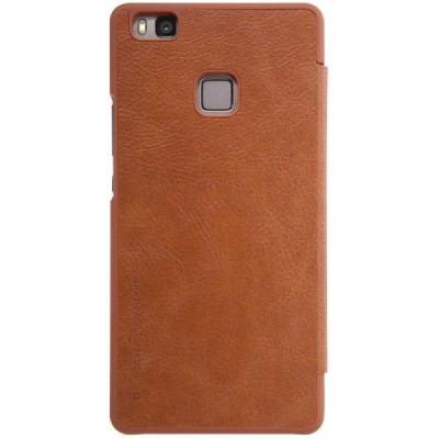 Greznais „Nillkin“ Qin sērijas ādas atvērams brūns Huawei P9 Lite maciņš / Vacins.lv