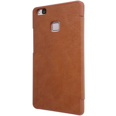 Greznais „Nillkin“ Qin sērijas ādas atvērams brūns Huawei P9 Lite maciņš / Vacins.lv