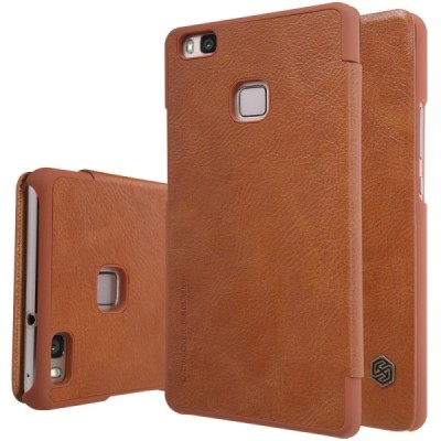 Greznais „Nillkin“ Qin sērijas ādas atvērams brūns Huawei P9 Lite maciņš / Vacins.lv